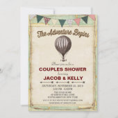 Invitation à la douche de Couples à air chaud vint (Devant)