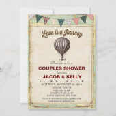 Invitation à la douche de Couples à air chaud vint (Devant)