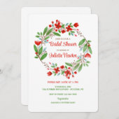 Invitation à la douche de couronne florale naturel (Devant / Derrière)