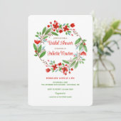 Invitation à la douche de couronne florale naturel (Debout devant)