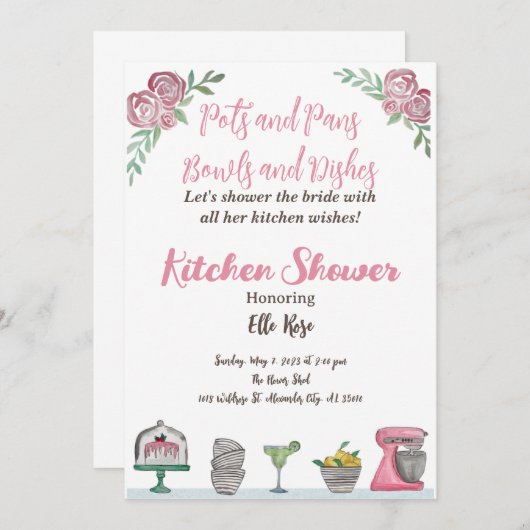 Invitation à la douche de cuisine (Devant / Derrière)