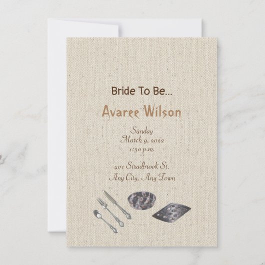 Invitation à la douche de cuisine (Dos)