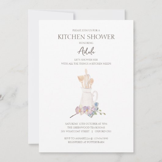Invitation à la douche de cuisine (Devant)