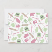 Invitation à la douche de cuisine - rose et vert (Dos)