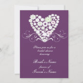 Invitation à la douche de filiation au coeur flora (Dos)