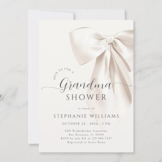 Invitation à la douche de grand-mère blanche (Devant)