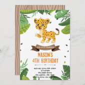 Invitation à la douche de guépard garçon (Devant / Derrière)