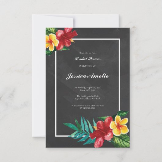 Invitation à la douche de la marée de Chalkboard (Devant)