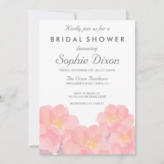 Invitation à la douche de la marée rose hawaïenne (Devant)