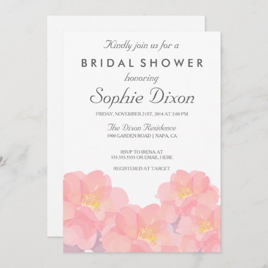 Invitation à la douche de la marée rose hawaïenne (Devant / Derrière)