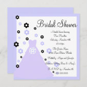 Invitation à la douche de la mariée de couleur vio (Devant / Derrière)