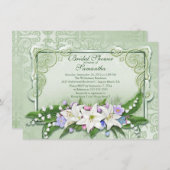 Invitation à la douche de la mariée Ombre Floral (Devant / Derrière)