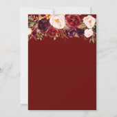 Invitation à la douche de la mariée rousse bordeau (Dos)