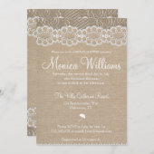 Invitation à la douche de la nuptiale Burlap et de (Devant / Derrière)