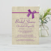 Invitation à la douche de la nuptiale de Burlap en (Debout devant)