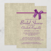 Invitation à la douche de la nuptiale de Burlap en (Devant / Derrière)