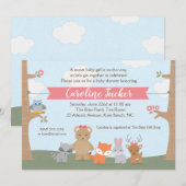 Invitation à la douche de la petite fille de Woodl (Devant / Derrière)