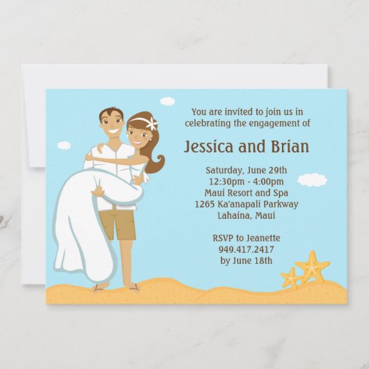 Invitation à la douche de mariage de plage (Devant)