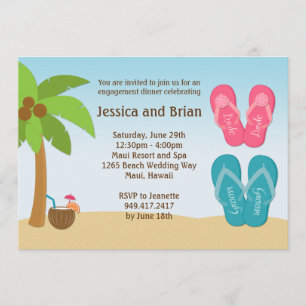 Invitation à la douche de mariage de plage