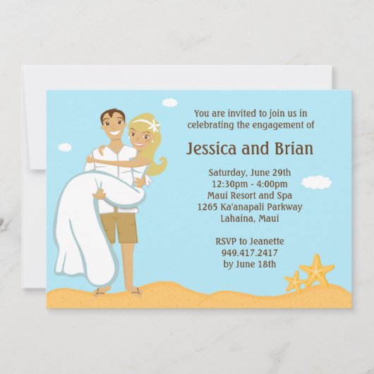 Invitation à la douche de mariage de plage (Devant)