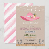 Invitation à la douche de mariée chapeau de Derby (Devant / Derrière)