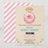 Invitation à la douche de mariée Donuts et diamant (Devant / Derrière)