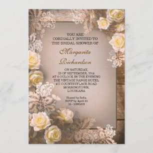 invitation à la douche de mariée rose victorienne