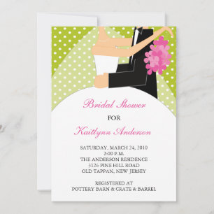 Invitation à la douche de mariée verte et blanche