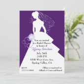 Invitation à la douche de mariée violette et blanc (Debout devant)