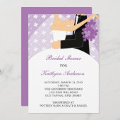 Invitation à la douche de mariée violette et blanc (Devant / Derrière)