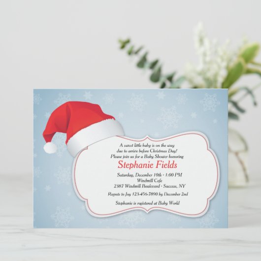 Invitation à la douche de Noël (Debout devant)