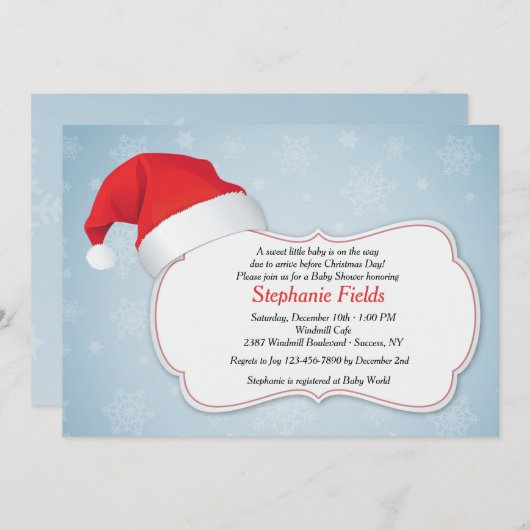 Invitation à la douche de Noël (Devant / Derrière)