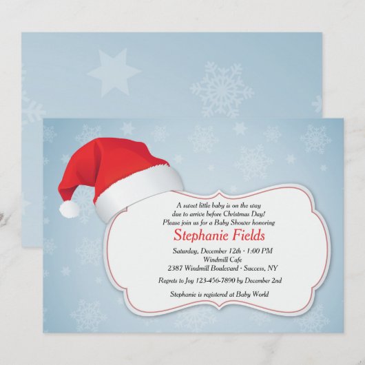 Invitation à la douche de Noël (Devant / Derrière)