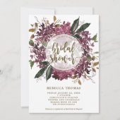 invitation à la douche de nuptiale fleurie violett (Devant)