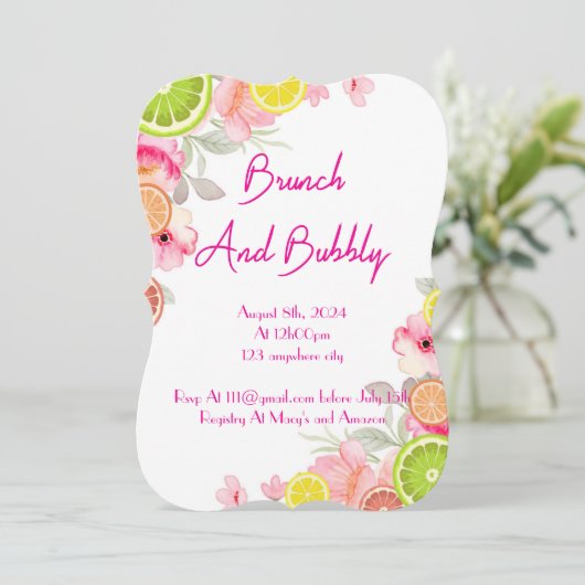 INVITATION À LA DOUCHE DE PONT DE CITRUS (Debout devant)