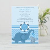 Invitation à la douche d'éléphant pour bébés (Debout devant)