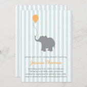 Invitation à la douche d'éléphant pour bébés (Devant / Derrière)
