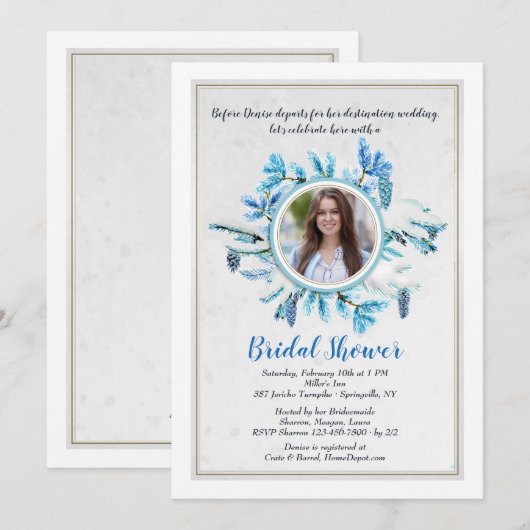 Invitation à la douche d'hiver (Devant / Derrière)