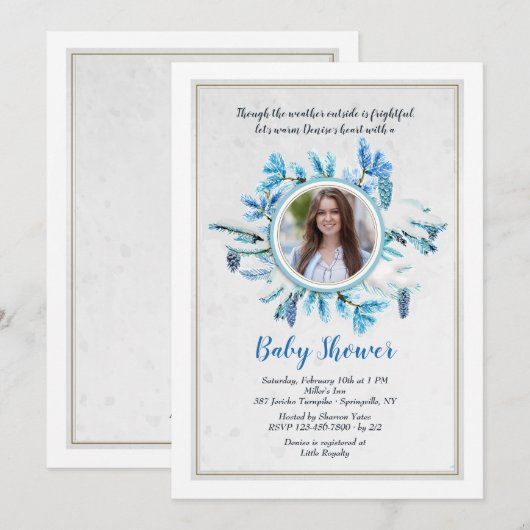 Invitation à la douche d'hiver (Devant / Derrière)