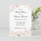 Invitation à la douche d'oiseaux florale de Blush (Debout devant)