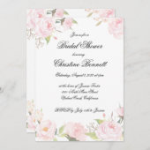 Invitation à la douche d'oiseaux florale de Blush (Devant / Derrière)