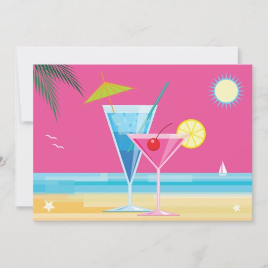 Invitation à la douche du couple d'été (Devant)