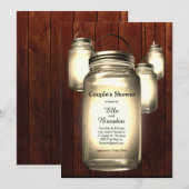 Invitation à la douche du Mariage Mason Jar Couple (Devant / Derrière)