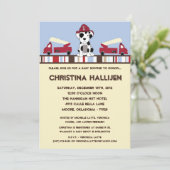 Invitation à la douche du moteur à incendie 5x7 (Debout devant)