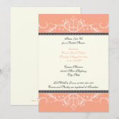 Invitation à la douche d'un corail blanc ornementa (Devant / Derrière)