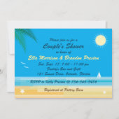 Invitation à la douche d'un couple de plage tropic (Dos)