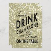 Invitation à la douche d'un couple d'or glamour (Devant / Derrière)