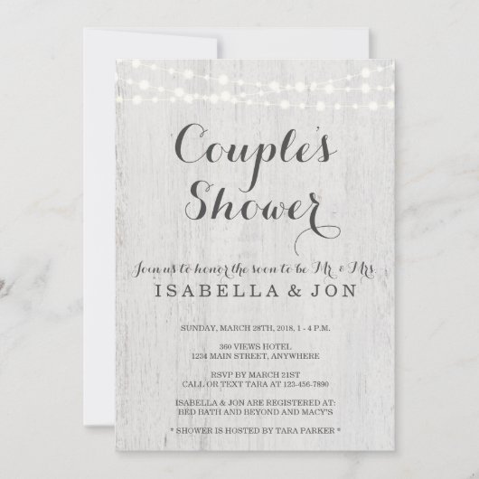 Invitation à la douche d'un couple - Mariée, Maria (Devant)