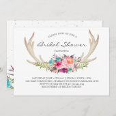 Invitation à la douche en bois floral (Devant / Derrière)