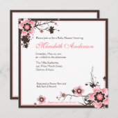 Invitation à la douche en fleurs de cerisiers rose (Devant / Derrière)